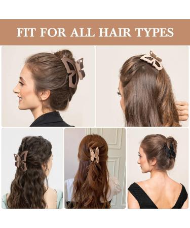 4 Pack Medium Large Hair Claw Clips for Women - Strong Hold Matte Jaw Clips for Thick Curly Hair - Non Slip Neutral Colors - Buy Online on GoSupps.com