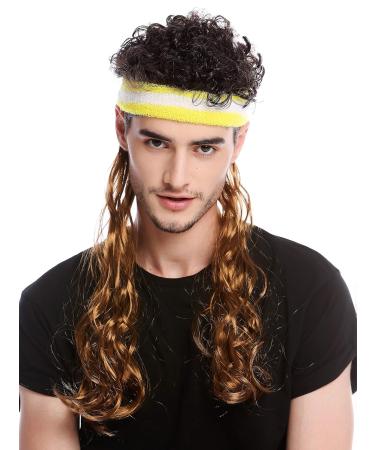 WIG ME UP CXH-014-P8 Half Wig Headband Long Hair Mullet 80s Tennis Player Brown for Adults - Buy Online on GoSupps.com