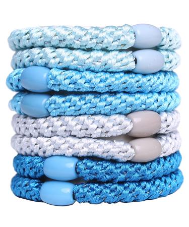 GYGYL 8Pcs Mixed Color Hair Ties for Women Girls Elastics Hair Bands Ponytail Holders for Thick Hair No Damage No Crease Hair Elastics(Style 10) Mixed color Style10