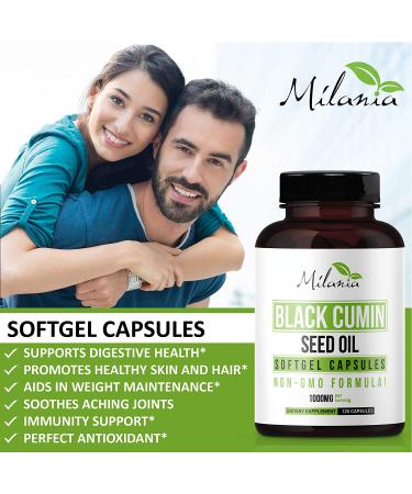 Black Seed Oil Capsules 120 Softgels - Omega 3 6 9 Supplement - Immune, Digestive & Heart Health Support - Halal, Non-GMO - 120 Count - Buy Online on GoSupps.com