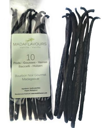 10 Premium Bourbon Noir Madagascan Vanilla Pods/Beans 4g-5g per pod 18/20cm. Weight +-40g - 2021 Crop Direct Import from Madagascar