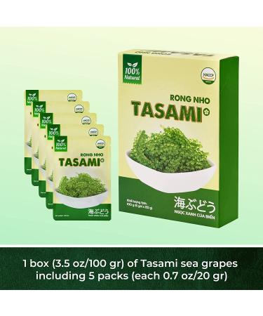 TASAMI Organic Sea Grapes Lato Seaweed Umibudo Green Caviar Superfood - 3.5 Oz (Pack of 5) | Boost Immune System & Health - Buy Online on GoSupps.com