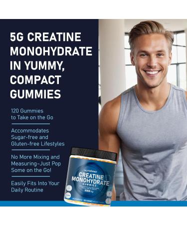 Buy Sugar-Free Creatine Monohydrate Gummies 5g for Men & Women | L-Taurine Betaine Alpha-GPC BCAA | Gluten-Free Chewable Supplement Bites - Buy Online on GoSupps.com