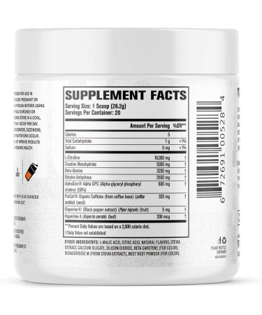 Jacked Factory Altius Pre Workout Powder - High Performance Preworkout w/L-Citrulline Creatine Monohydrate Beta-Alanine Alpha GPC & PurCaf for Strength & Energy - 20 Servings Strawberry Mango 1.16 Pound (Pack of 1) - Buy Online on GoSupps.com