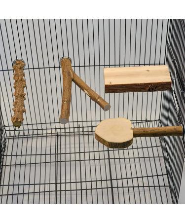 LIMIO 7 PCS Bird Parrot Swing Chewing Toys - Natural Wood Perch and Cage Toys for Small Parakeets, Cockatiels, Conures, Finches, Budgies, Parrots, Love Birds - Buy Online on GoSupps.com