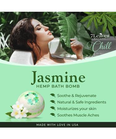 7Leaves Nature Hemp Bath Bomb Jasmine - Large 6oz All-Natural Fizzies for Skin Moisturizing - Buy Online on GoSupps.com