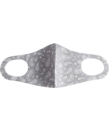 Komonee Paisley Face Mask, Washable Reusable Cloth Cover for Men & Women - 2 Pack Grey | Dustproof Mouth Cover for Cycling, Skiing & Indoor/Outdoor Protection - Buy Online on GoSupps.com