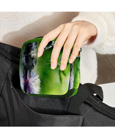 Zen Garden Waterlily Menstruation Pad Bag with Zipper | Stylish Women's Napkin & Tampon Collection Bag - Buy Online on GoSupps.com