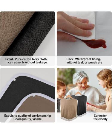 Pozico Adjustable Waterproof Bibs for Adults - 4 Pack Easy Clean with Crumb Catcher Unisex Terry Towel Protection for Seniors and Caregivers - Buy Online on GoSupps.com
