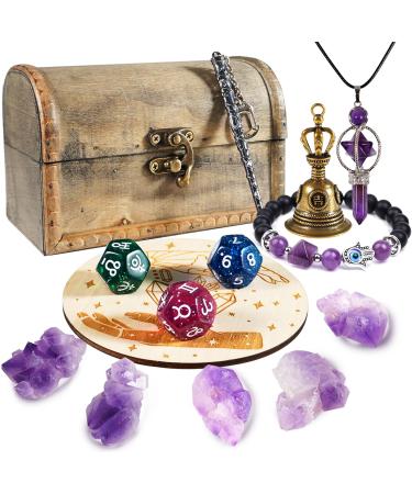 14PCS Crystals and Healing Stones Set Healing Crystals Kit with 5 Chakra Stones Tarot Cloth Sage for Meditation Spiritual Healing Smudging