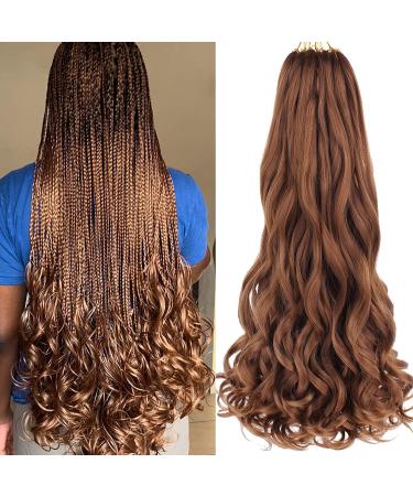 Dt cheryl French curls braiding hair 8 pack pre-stretched French curly brawoid hair 24 inch loose wave curly braids hair extensions 75g/pack French curly synthetic hair extensions (30#) 30# 24 inch
