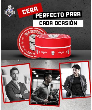  Bandido Bandido Aqua Hair Wax Nr.7 - Red Hair Wax Gel for Natural Hairdressing Strong Holding 150 ml - Long Lasting Shine - Edge Co - Buy Online on GoSupps.com