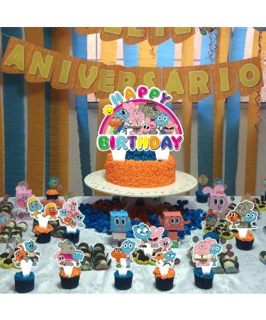 37pcs The Amazing World of Gumball Party Supplies Include 1pcs Big Cake Topper and 36pcs Cupcake Toppers for Gumball Birthday Party Cupcake Decorations. - Buy Online on GoSupps.com
