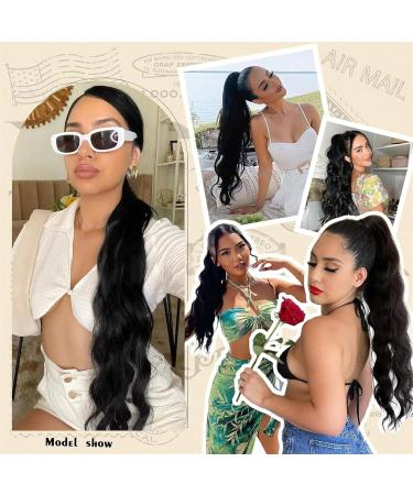Ponytail Extension 26 Inch Ponytail Extension Clip in Curly Wavy Ponytail Hairpieces Long Wave Ponytail Hair Extension Natural Synthetic Drawstring Ponytail for Women Ponytail Hairpiece for Women (C 99j - Buy Online on GoSupps.com