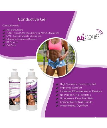 Absonic Conductive Gel for Abs Stimulators - 2 x 250 ml - Paraben-Free - Buy Online on GoSupps.com