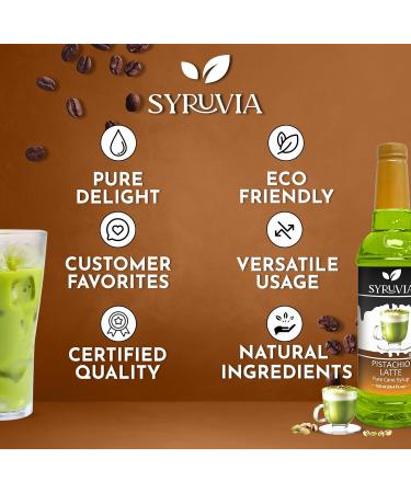 Syruvia Pistachio Latte Syrup (25.4 fl oz) - Nutty Bliss for Your Latte Moments Kosher Gluten-Free Perfect for Creating Irresistibly Rich Pistachio Latte Beverages - Buy Online on GoSupps.com