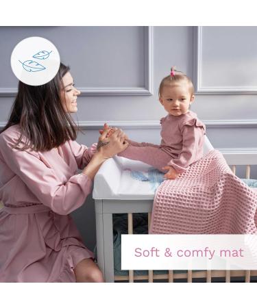 Baby Hard Base Changing Mat/Top Changer 70x50 cm fits 120x60 cm Cot Unisex Wedge Anti Roll Nappy Newborn Baby Waterproof Changing Mat with Raised Edges (Papa Bear) - Buy Online on GoSupps.com