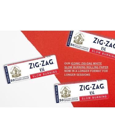 Zig-Zag - Slow Burning Rolling Papers Carton of 25 packs 50 Leafs per Pack Size 1 (2 Sizes) Available Easy Rolling 100% Natural Gum Arabic No Bleach Authentic (White) - Buy Online on GoSupps.com