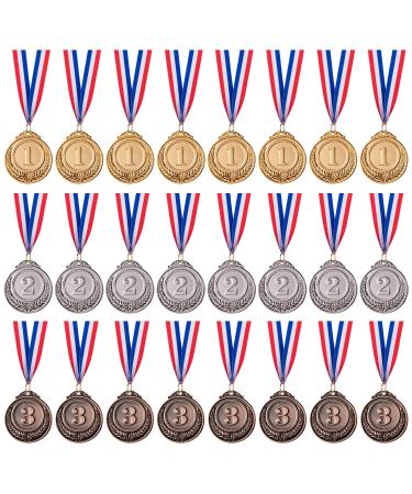 Favide 24 Pieces Gold Silver Bronze Award Medals-Winner Medals Gold Silver Bronze Prizes for Competitions, Party,Olympic Style, 2 Inches