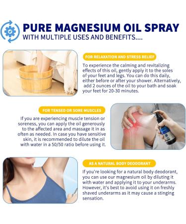 Pure Magnesium Oil Spray 60ml Magnesium Oil for Feet - Natural Formula Magnesium Spray for Leg Cramps Soothing Relief & Relaxation for Better Sleep Easy to Absorb and Use - Buy Online on GoSupps.com