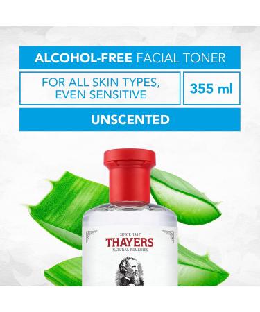 THAYERS Alcohol-Free Witch Hazel Unscented Face Toner Skin Care with Aloe Vera Natural Gentle Facial Toner for All Skin Types Duo Pack (2 x 355mL) - Buy Online on GoSupps.com