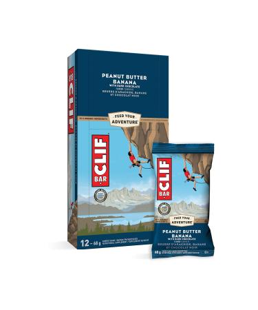 CLIF BAR - Energy Bars - Peanut Butter Banana with Dark Chocolate Flavour - (68 Gram Protein Bars 12 Count) Packaging May Vary