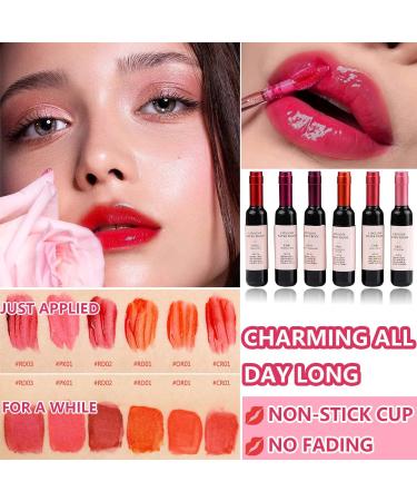 WENJLYJ 6 PCS Wine Lip Tint Wine Bottle Matte Lip Tint Stain Stick Long Lasting Waterproof&Moisturizing Velvet Liquid Lipstick Mini Cute Lip Gloss Set for Women 6p - Buy Online on GoSupps.com