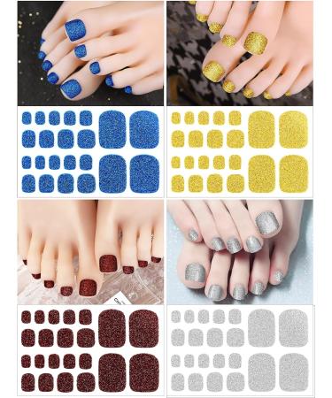 Kalolary Toenail Polish Stickers - 16 Sheets Full Cover Self Adhesive Toe Nail Art Decals for Pedicure - DIY Feet Nail Design Decorations - Buy Online on GoSupps.com