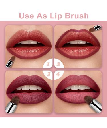 BLEGGEIT Lipstick Brush Set - 2 Portable Brushes for Lips Eyeshadow and Concealer | Travel-Friendly Makeup Tools - Buy Online on GoSupps.com