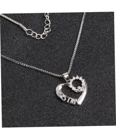2pcs Love Souvenir Goldensilver Crystals Miss Clavicle for Personality Heart Letters Fashion Friend 52X2cm Silver - Buy Online on GoSupps.com