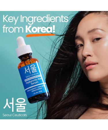 SeoulCeuticals Korean Hyaluronic Acid Serum - High & Low Molecular Weight - Centella & Propolis - 1oz | International Shipping Available - Buy Online on GoSupps.com