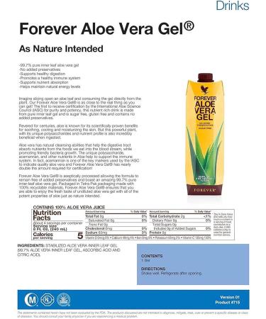 Forever Living FLP Aloe Vera Gel Drink - 2 Canisters - Buy Online on GoSupps.com