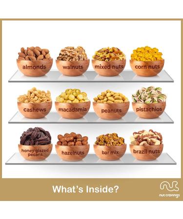 Happy Birthday Gourmet Nuts Gift Basket in Wooden Tray | 12 Assortments, Kosher Snacks for Men, Women | Healthy Care Package with Orange Ribbon - Buy Online on GoSupps.com