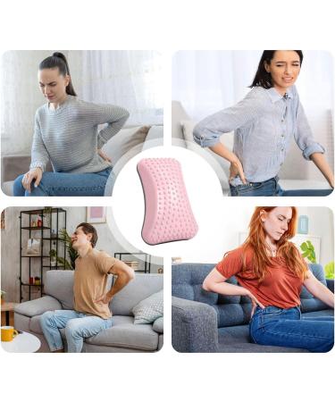 Hongjingda Inflatable Lumbar Support Pillow - Ergonomic Back Cushion for Posture Correction & Spine Health - Pink with Gas Needle - Buy Online on GoSupps.com