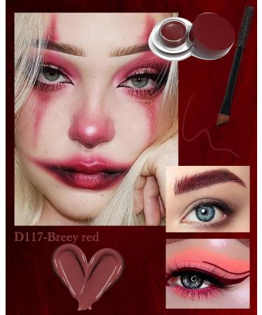 Waterproof Matte Gel Eyeliner Pot- Red Long Lasting Cream Eyeliner Eyebrow Gel High Intensity Pigments Smudge-proof Eye Liner Brow Cream for Halloween Cosplay Show Eye Liner Brow Face Makeup-#117 - Buy Online on GoSupps.com