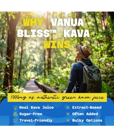 Fiji Vanua Kava Vanua Bliss Kava Shot Pineapple Flavor Made with Real Green Premium Noble Kava Juice 1000 mg per Shot Gluten-Free Travel-Ready Relaxation Pack of 4 - Buy Online on GoSupps.com