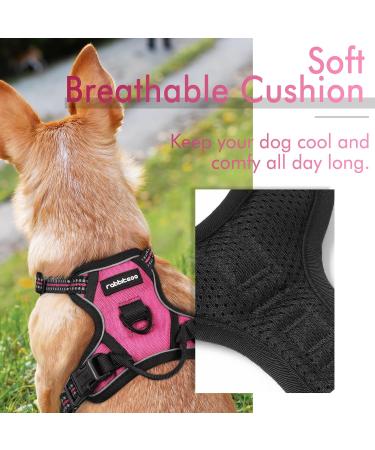 Rabbitgoo Dog Harness for Small Dogs - No Pull Adjustable & Breathable Pink XS - Safe Control & Comfort - Buy Online on GoSupps.com
