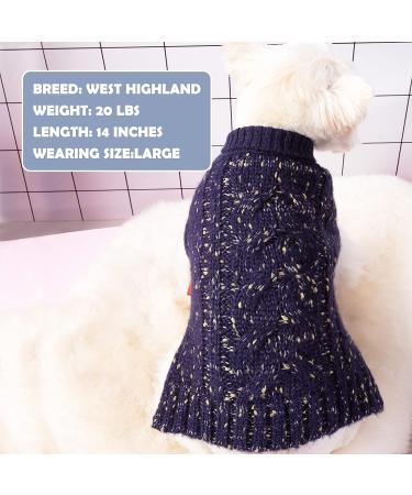 KYEESE Turtleneck Navy Dog Sweater - Warm Knitwear Pullover for Small to Medium Dogs - Buy Online on GoSupps.com