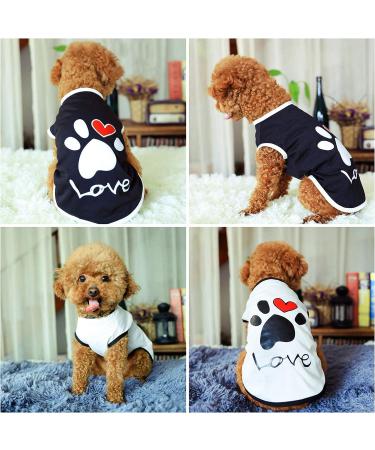Brocarp 2 Pack Dog Shirt Puppy Clothes - Basic Vest Outfit for Small Medium Large Dogs - Soft Cotton T-Shirt for Cats and Kittens - Black+White (Small) - Buy Online on GoSupps.com