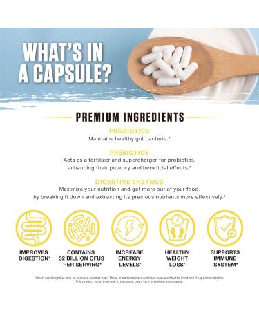 Ambrosia Flora Digestive Enzymes with Probiotics and Prebiotics Plant Based Gut Health Supplement 32 Billion CFU Vegan Probiotic for Digestive Health (30 Servings) - Buy Online on GoSupps.com