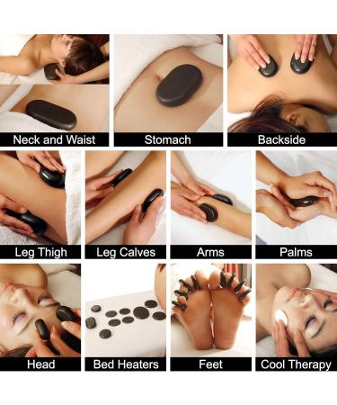 Master Massage Hot Stone Basalt Set 50 Natural Stones in Decorative Bamboo Box | Spa & Relaxation Essentials - Buy Online on GoSupps.com