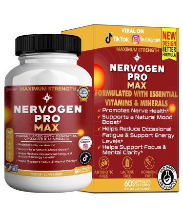 GREENVIFY Nervogen Pro Max Nerve Health Support Supplement with B Vitamins 60 Capsules 30-Day Supply (1)