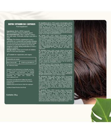 Biotin 60 Capsules 10000mcg per Capsule Cheveux Superfood Suppl ment Croissance des cheveux Sans poudre 5mg 10000 comprim s Biot ne Biotine Vitamine - Buy Online on GoSupps.com