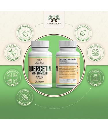 DW Quercetin Supplement | Quercetin & Bromelain 90 Capsules - 1000mg Quercetin & 200mg Bromelain per Serving | Non-GMO & Gluten Free | Manufactured in The UK 90 count (Pack of 1) - Buy Online on GoSupps.com