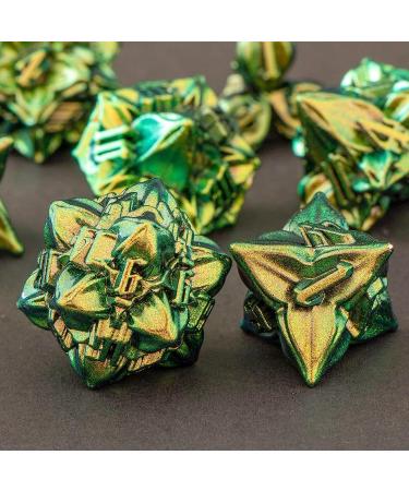 KERWELLSI Metal Dice Set - Unique Leaf Design D&D Dice with Cool Box | Handmade Polyhedral Dice for RPG Games - Buy Online on GoSupps.com