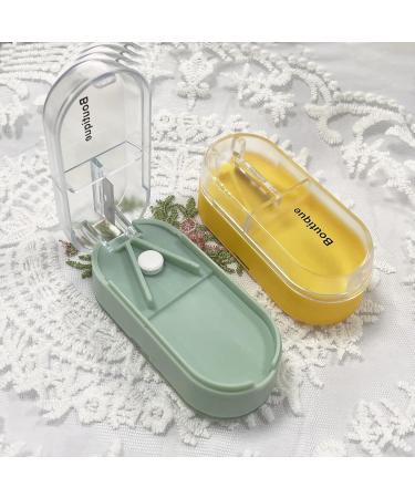 2 Pack Pill Cutter | Portable 2-in-1 Pill Splitter with Stainless Steel Blade for Small & Large Pills | Perfect for Vitamins & Tablets - Buy Online on GoSupps.com