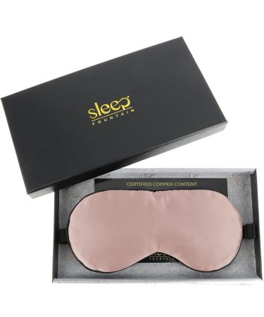 Anti Aging Silk Sleep Mask for Women Mulberry Silk Eye Mask for Sleeping and Skin Care Blackout Sleep Mask with Copper Ion Technology Reduces Eye Puffiness Fine Lines and Wrinkles Rose Gold