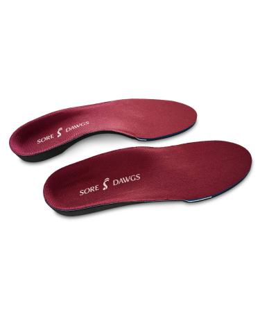Sore Dawg Achiever Support Insoles for Mid-Arch Active Footwear  Red  X-Large (Men's 11.5-14) X-Large (Mens 11.5-14) Red