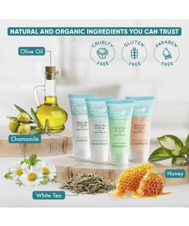 Eco Botanics 0.85 oz. Toiletries Set | All-In-One Amenities for Hotels, Airbnb & Rentals | Hotel Travel Size Shampoo, Conditioner, Body Wash & Lotion | 80 Piece Kit - Buy Online on GoSupps.com