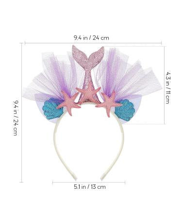 Frcolor Glitter Mermaid Headband | Princess Hairband for Girls | Purple Tail Party Favors - Buy Online on GoSupps.com